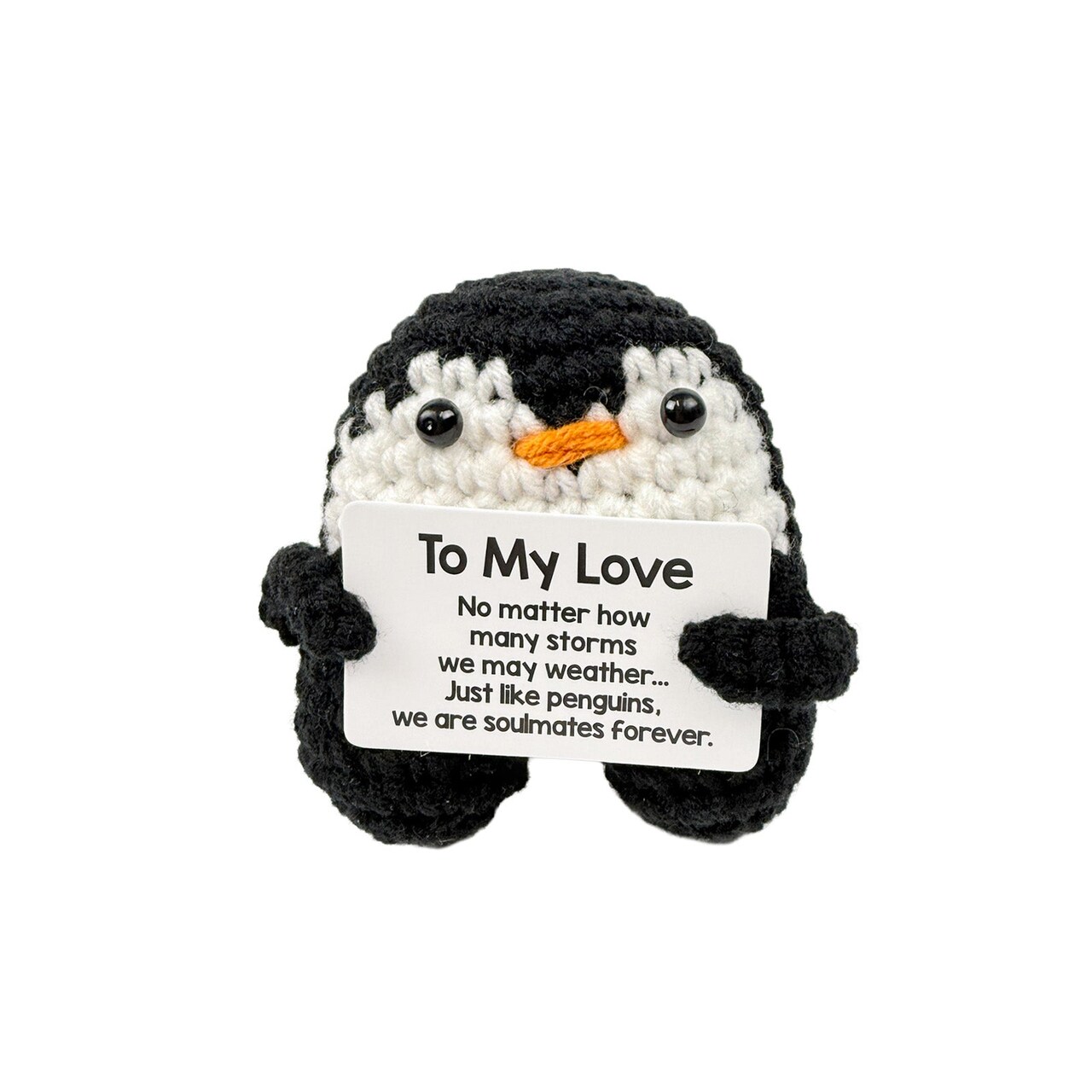 Wrapables Emotional Support Crochet Gift, Love Stuffed Animal Doll For Appreciation, Anniversary, Penguin Love